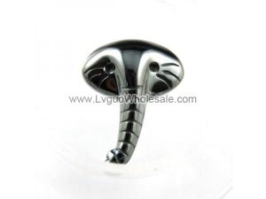 Hematite Elephant Nose 26x33mm Pendant